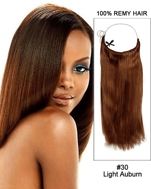 14 32 Inch Straight Secret Human Hair Extensions 30 Light Auburn 