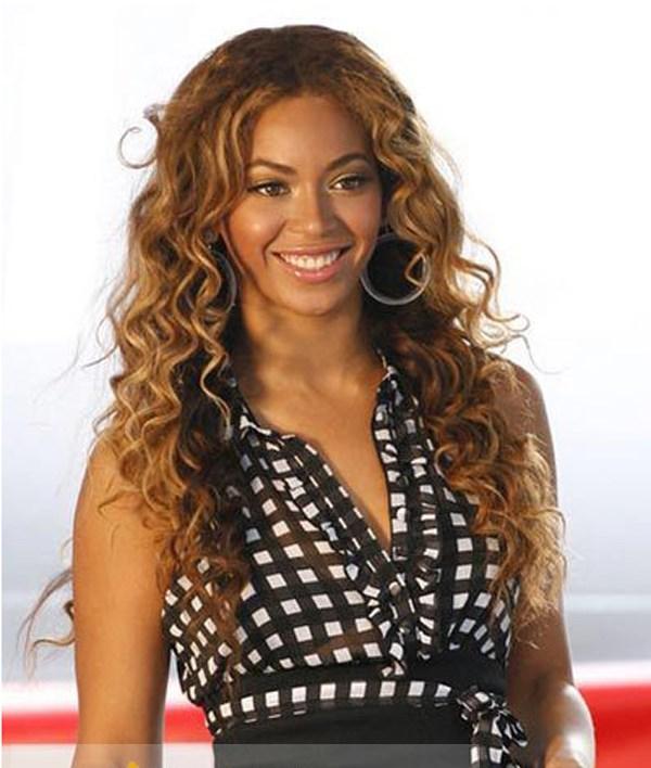 Lace Front Long Wavy Beyonce Knowles Human Hair Wigs