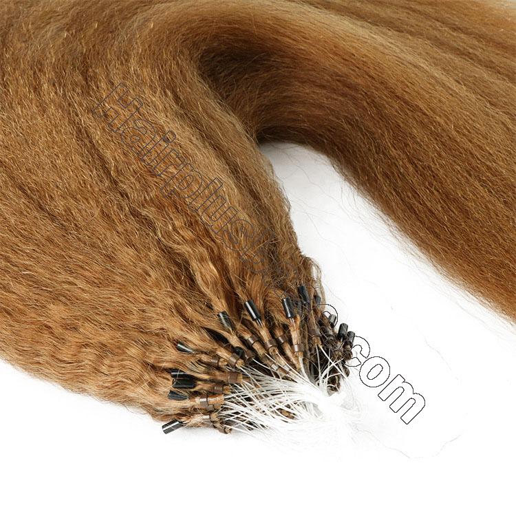 10 28 Inch Yaki Kinky Straight Micro Loop Human Hair Extensions 27 100s 