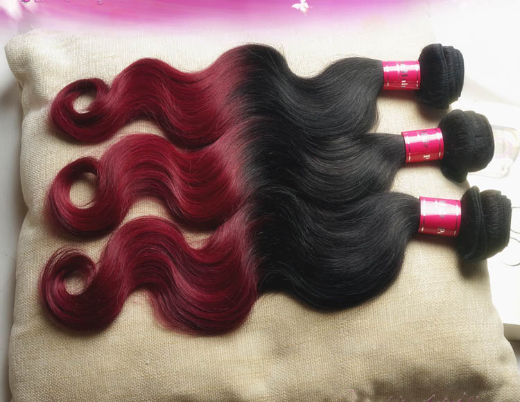 12" - 34" Ombre Brazilian Remy Hair Wefts Body Wave Two ...