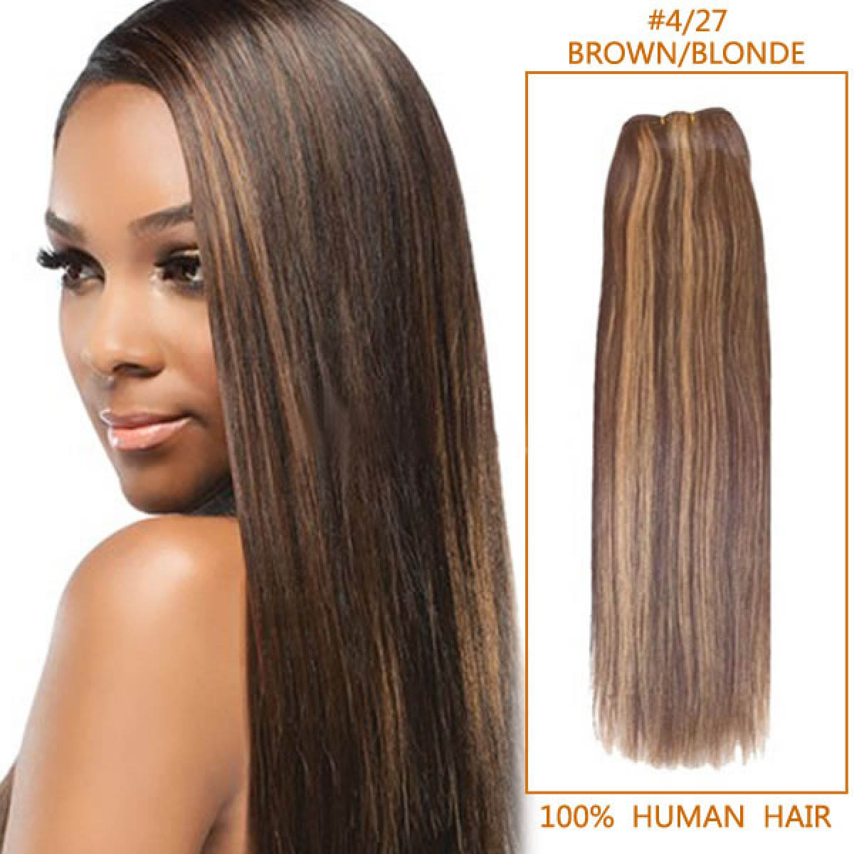 18 Inch 4 27 Brown Blonde Straight Indian Remy Hair Wefts   18 Inch  4 27 Brown Blonde Straight Indian Remy Hair Wefts 11682 Tv 