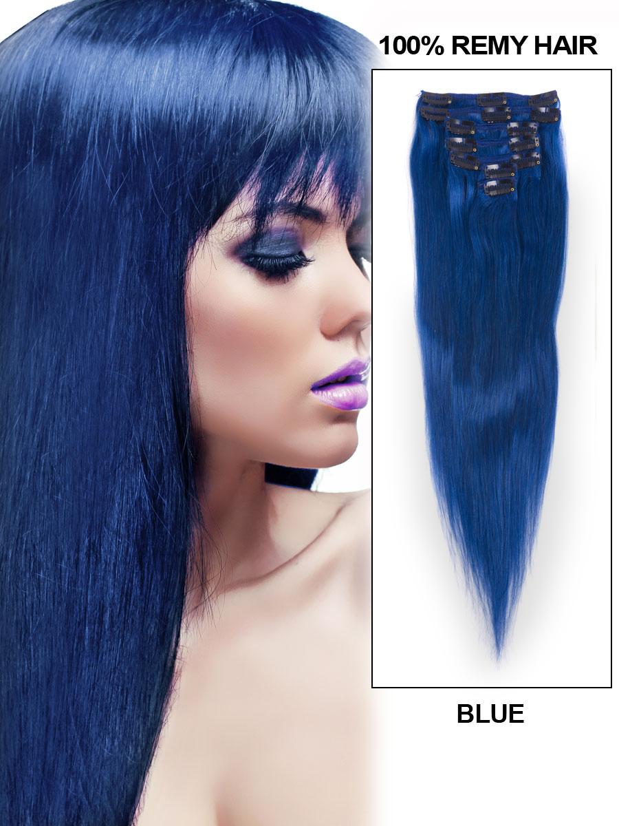 blue hair extensions human hair