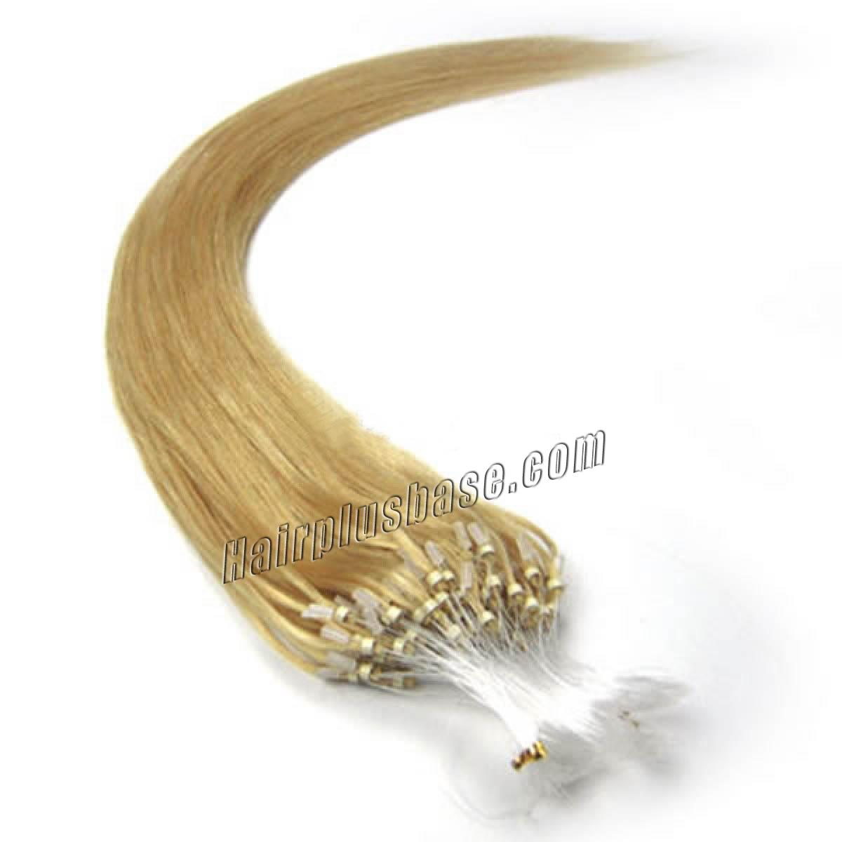 22 Inch #24 Ash Blonde Micro Loop Human Hair Extensions 100S