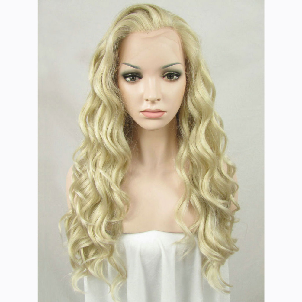 24 Inch Body Wave Blonde Long Synthetic Lace Front Wig