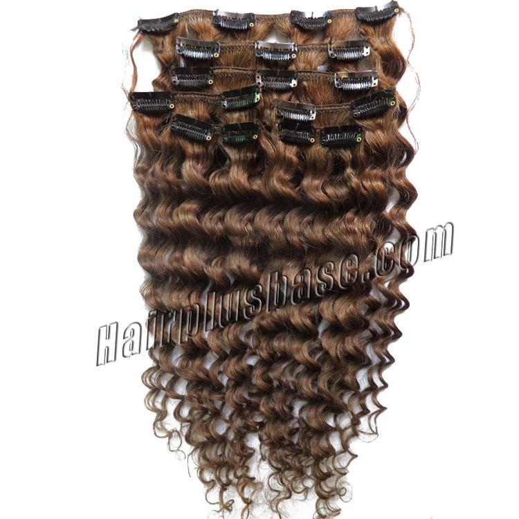 26 Inch #8 Ash Brown Unusual Clip In Hair Extensions Curly ...