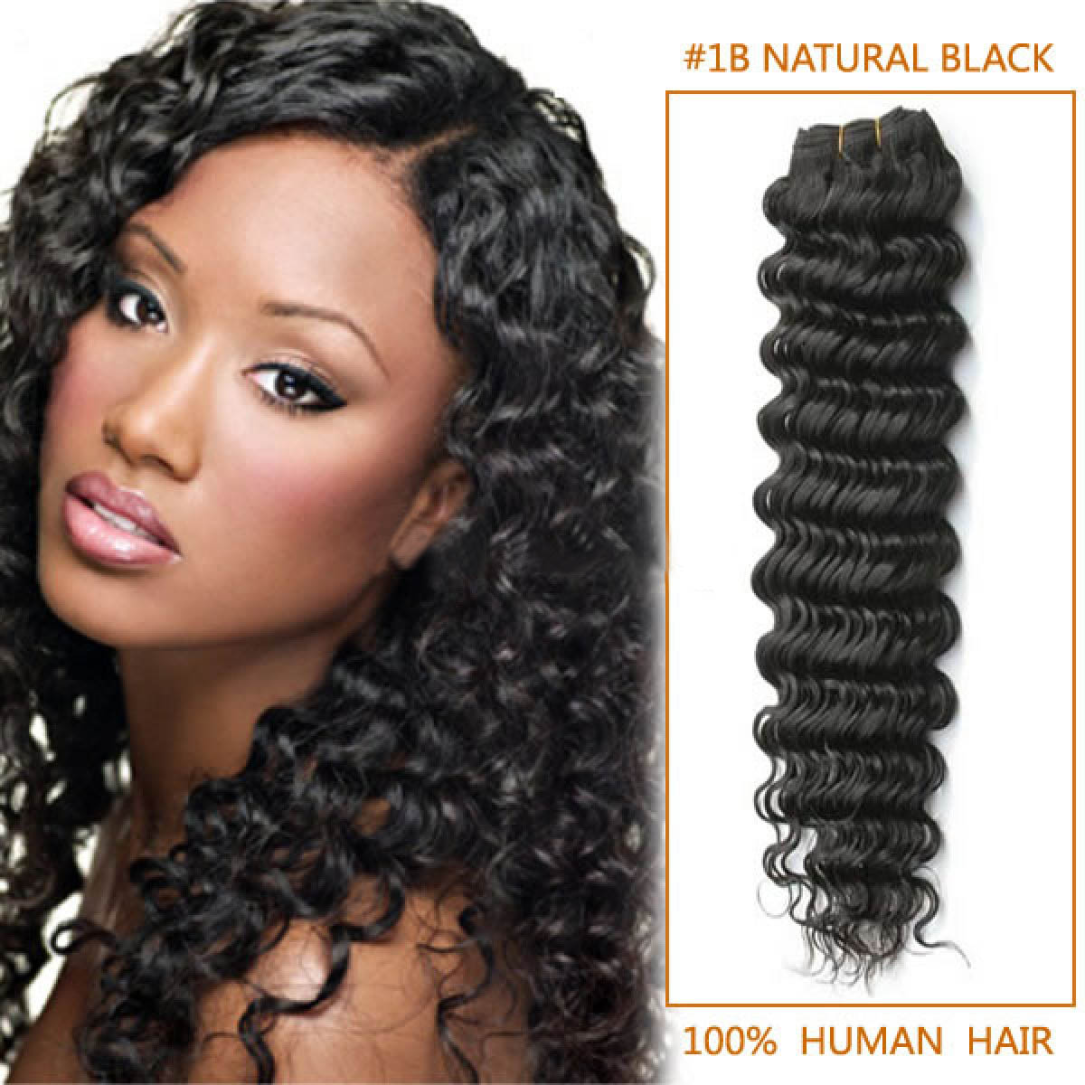 28 inch  1b natural black deep wave brazilian virgin hair wefts 11789 tv