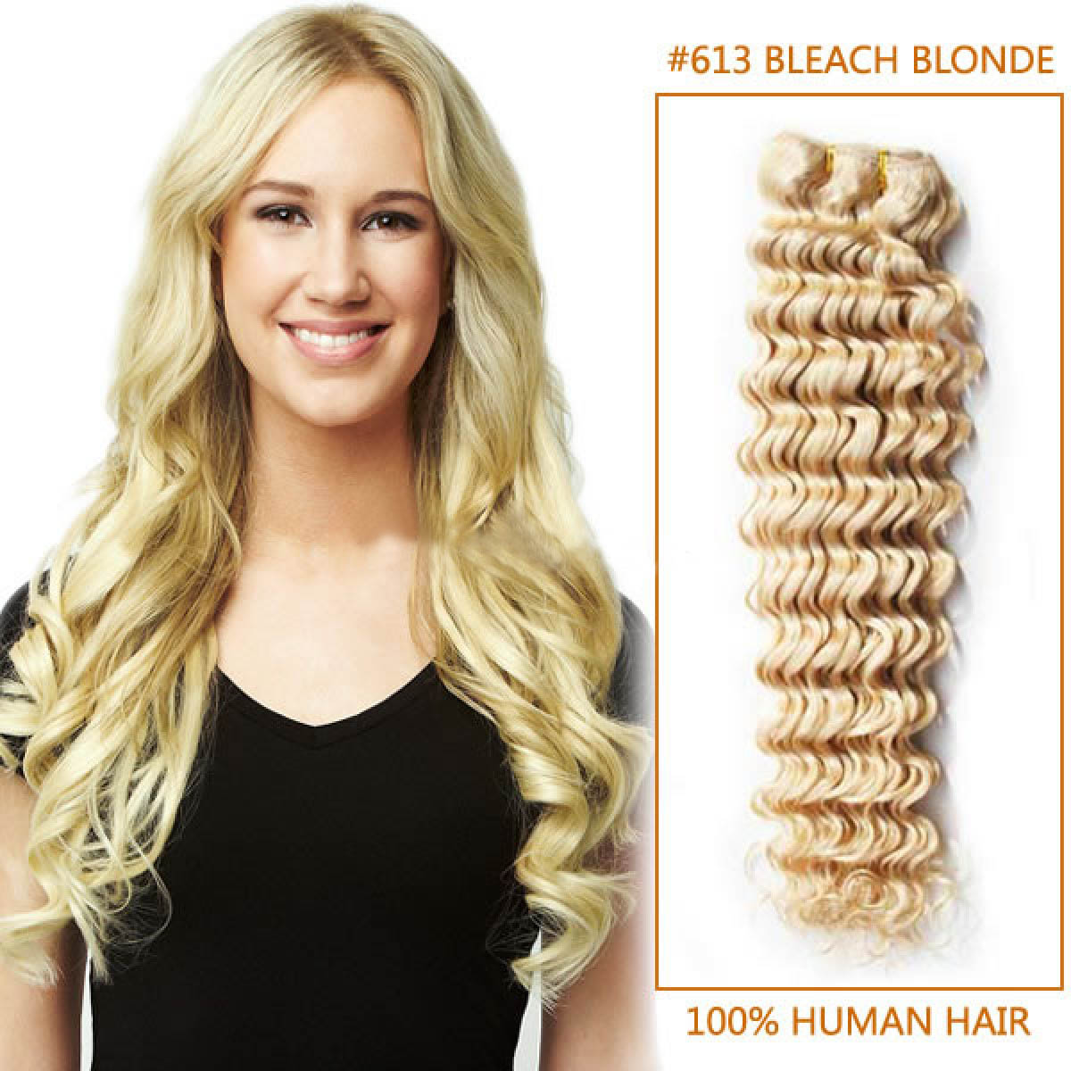30 Inch 613 Bleach Blonde Deep Wave Brazilian Virgin Hair Wefts 