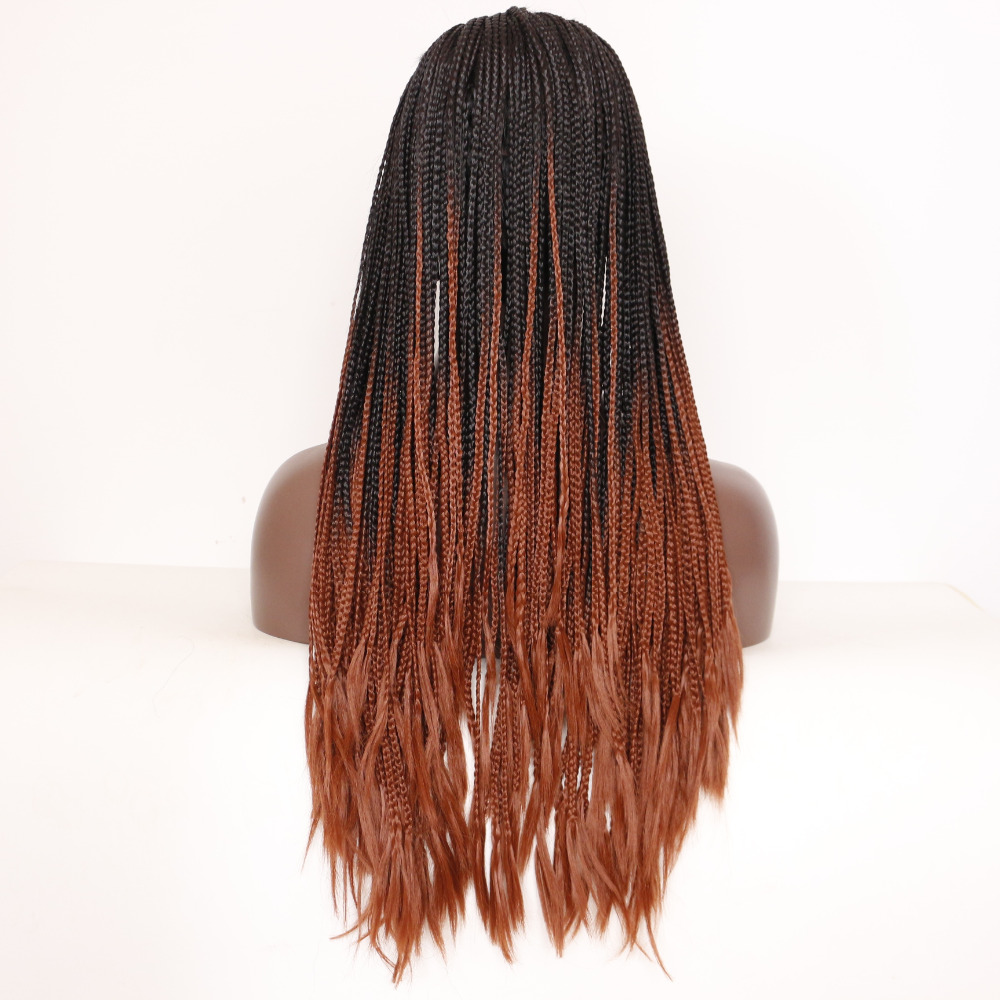 Brown Ombre Synthetic Braided Lace Front Wig For Black Woman