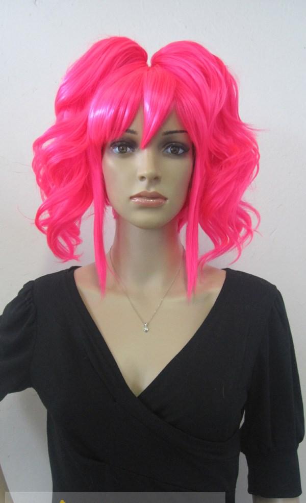 Cheap Asian Capless Long Synthetic Hair Pink Wavy / Curly ...