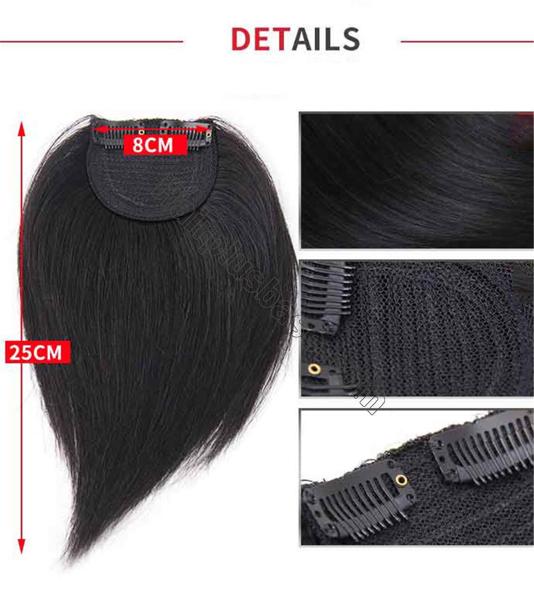 Clip on Crown Hair Extensions Human Hair, 10" Secret Thicken Crown Hairpieces to Add Hair Volume