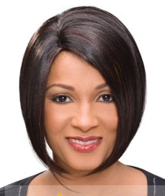 Gorgeous Short Straight Sepia African American Lace Wigs for Women