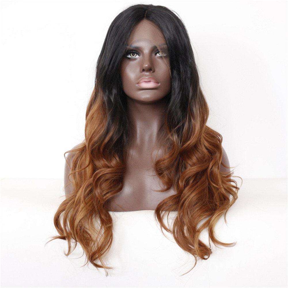 Handmade Wavy Omber Brown Lace Front Wig For Black Women 8078