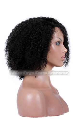 Indian Remy Hair Side Part Jheri Curl Natural Looking Glueless Lace