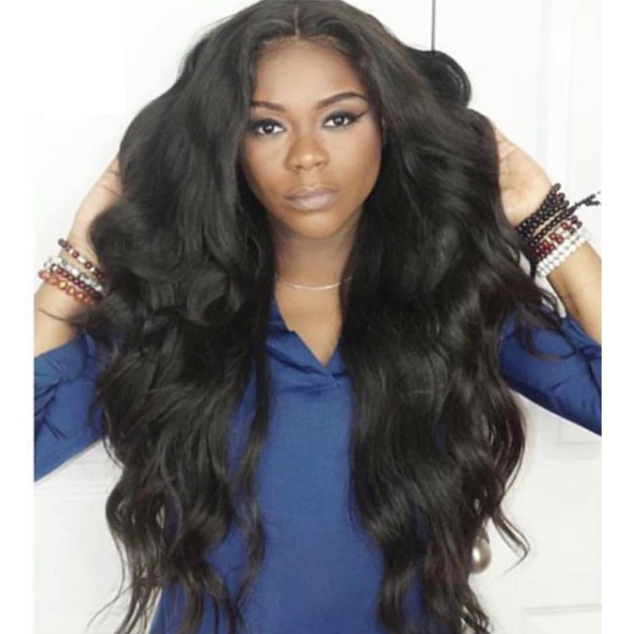 Super Wavy Lace Front Wigs Brazilian Virgin Human Hair 